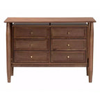 Baxton Studio Alyssa Wood 6 Drawer Dresser Walnut Brown