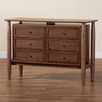 Baxton Studio Alyssa Wood 6 Drawer Dresser Walnut Brown