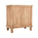 The Urban Port 30" Nightstand Table Rattan Cabinet Doors and Drawer Fronts Sandblasted Brown Mango Wood Brown