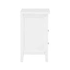 Comfort Pointe Walker Nightstand White: Poplar Wood, Nickel Knobs, Metal Ball Bearing Glides