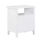 Comfort Pointe Walker Nightstand White: Poplar Wood, Nickel Knobs, Metal Ball Bearing Glides