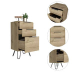 Christiane Dresser Beige - Boahaus: Slim, Modern Storage for Bedroom, 3 Drawers, Wood Laminate