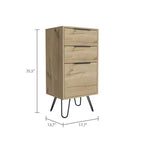 Christiane Dresser Beige - Boahaus: Slim, Modern Storage for Bedroom, 3 Drawers, Wood Laminate