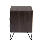 Glover Wood and Metal 2 Drawer Nightstand Brown/Black - Baxton Studio: Modern Bedside Furniture with Open Shelf