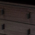 Glover Wood and Metal 2 Drawer Nightstand Brown/Black - Baxton Studio: Modern Bedside Furniture with Open Shelf