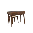 Linon Callie Solid Wood Vanity with Stool: Bohemian Design, Flip Mirror, Storage Space