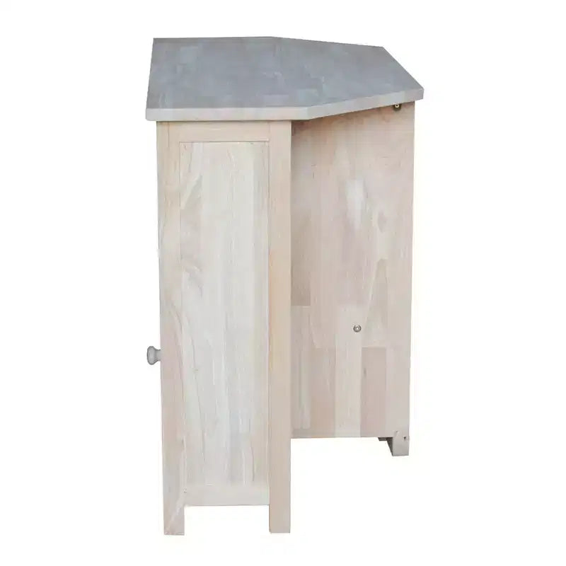 Corner Entertainment TV Stand for TVs up to 42" Light Brown: Solid Wood Media Console - International Concepts