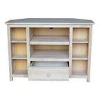 Corner Entertainment TV Stand for TVs up to 42" Light Brown: Solid Wood Media Console - International Concepts