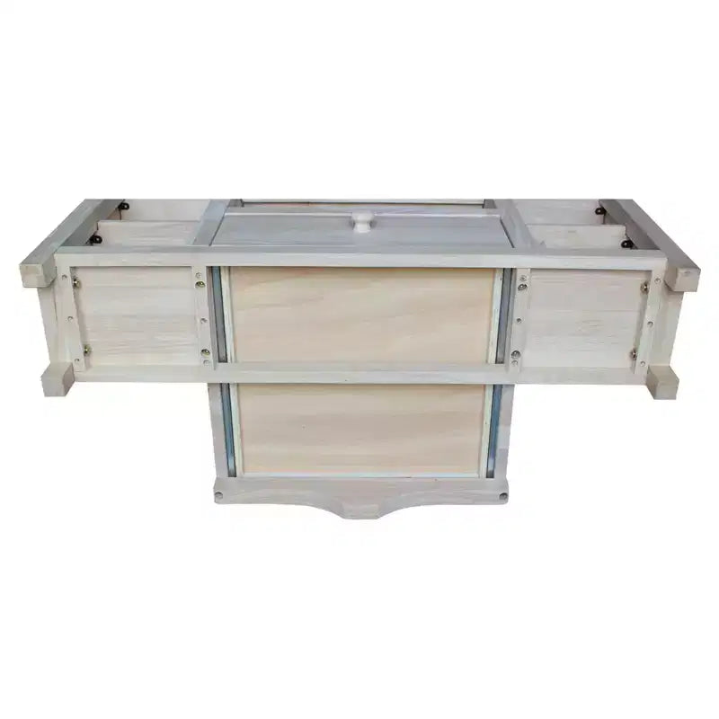 Corner Entertainment TV Stand for TVs up to 42" Light Brown: Solid Wood Media Console - International Concepts