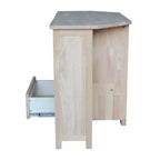 Corner Entertainment TV Stand for TVs up to 42" Light Brown: Solid Wood Media Console - International Concepts