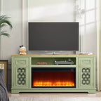 Festivo Farmhouse 70" TV Stand for TVs up to 80" with Fireplace Green