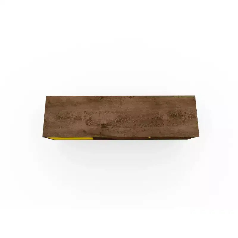 Manhattan Comfort Baxter TV Stand for TVs up to 50" Rustic Brown/Yellow - Manhattan Comfort: Mid-Century Modern Entertainment Center