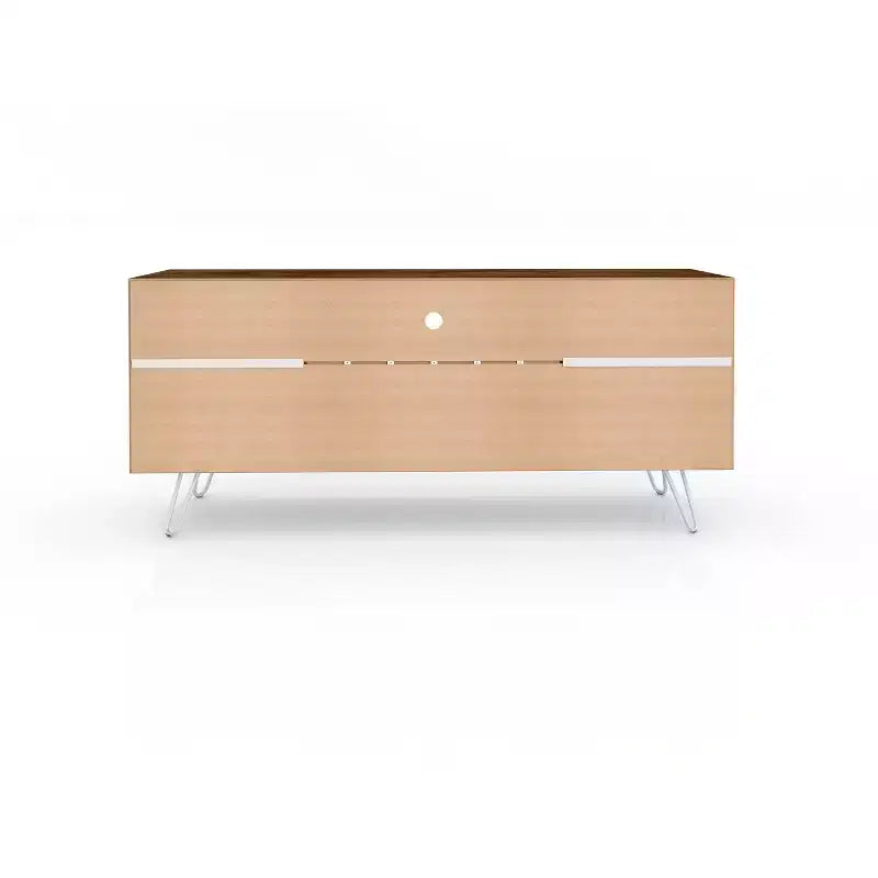 Manhattan Comfort Baxter TV Stand for TVs up to 50" Rustic Brown/Yellow - Manhattan Comfort: Mid-Century Modern Entertainment Center