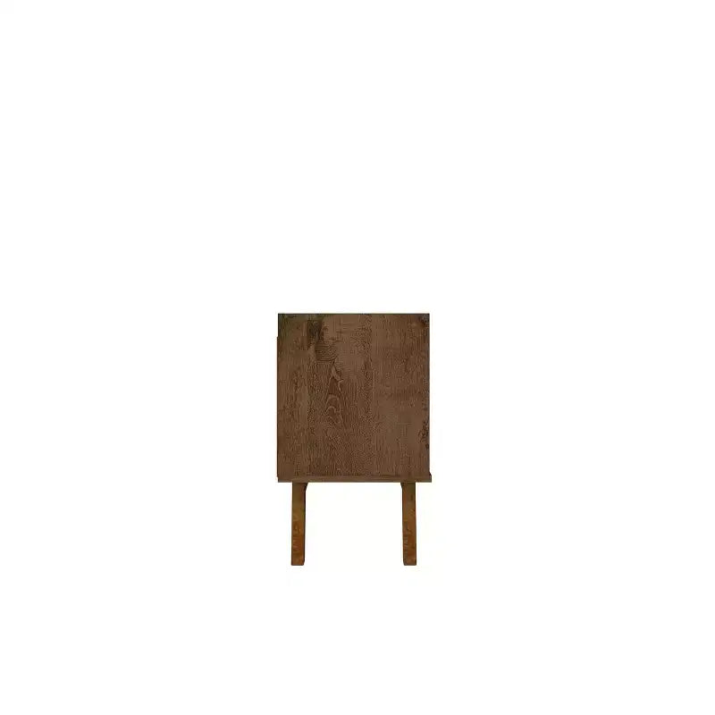 Marcus Mid-Century Modern 4 Shelf TV Stand for TVs up to 70" Rustic Brown - Manhattan Comfort: Entertainment Center with Storage
