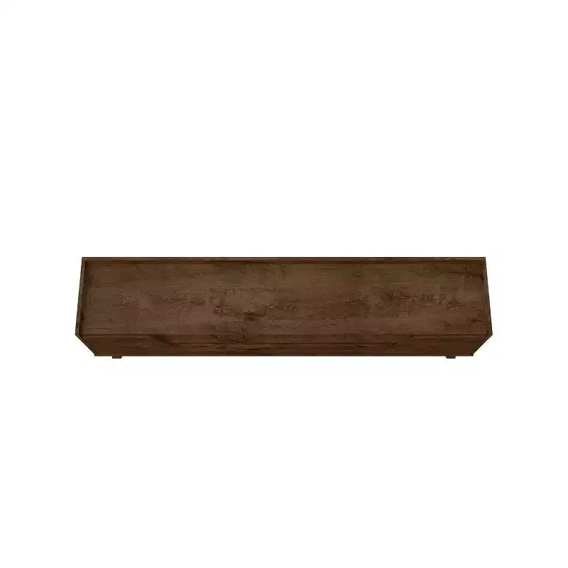Marcus Mid-Century Modern 4 Shelf TV Stand for TVs up to 70" Rustic Brown - Manhattan Comfort: Entertainment Center with Storage