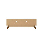Marcus Mid-Century Modern 4 Shelf TV Stand for TVs up to 70" Rustic Brown - Manhattan Comfort: Entertainment Center with Storage