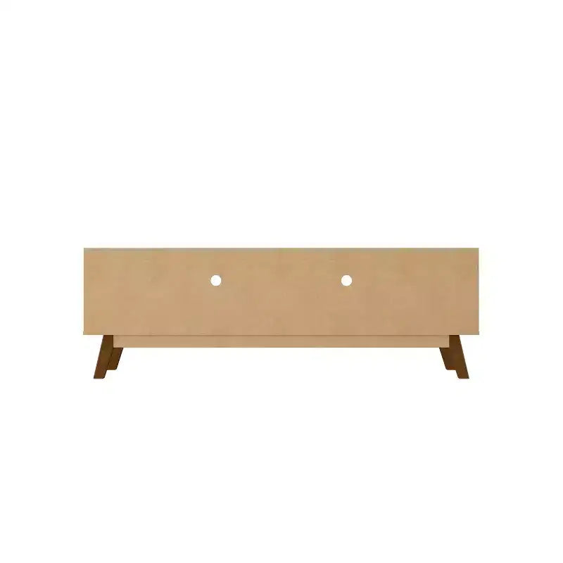 Marcus Mid-Century Modern 4 Shelf TV Stand for TVs up to 70" Rustic Brown - Manhattan Comfort: Entertainment Center with Storage