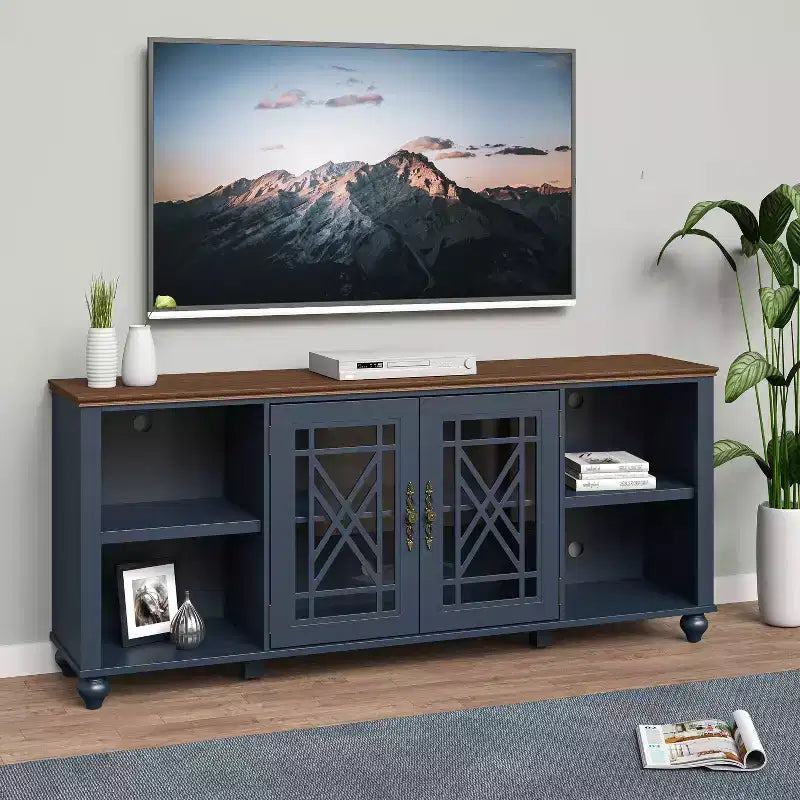 Festivo Vintage Style 70" TV Stand for TVs up to 80" Navy