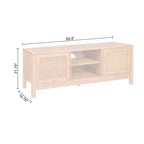 Lifestorey Sheldon Natural Cane Rectangle TV Stand Up to 70" TV Natural