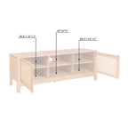 Lifestorey Sheldon Natural Cane Rectangle TV Stand Up to 70" TV Natural