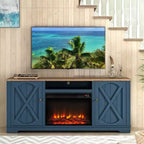 Farmhouse TV Stand for TVs up to 70" with Electric Fireplace, Storage Cabinets & Cable Management - Festivo