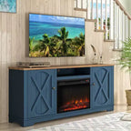 Farmhouse TV Stand for TVs up to 70" with Electric Fireplace, Storage Cabinets & Cable Management - Festivo