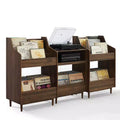 Crosley 84" Liam 3pc Record Player Stand and Vinyl Storage Set Walnut