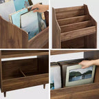 Crosley 84" Liam 3pc Record Player Stand and Vinyl Storage Set Walnut