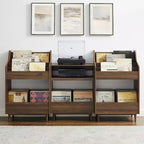 Crosley 84" Liam 3pc Record Player Stand and Vinyl Storage Set Walnut