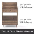 Crosley 84" Liam 3pc Record Player Stand and Vinyl Storage Set Walnut