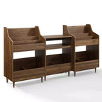 Crosley 84" Liam 3pc Record Player Stand and Vinyl Storage Set Walnut