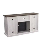 Electric Fireplace Saw Cut TV Stand for TVs up to 60": Home Essentials, Barn Door Console, Cable Management
