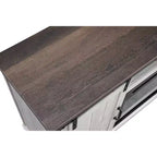 Electric Fireplace Saw Cut TV Stand for TVs up to 60": Home Essentials, Barn Door Console, Cable Management