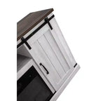 Electric Fireplace Saw Cut TV Stand for TVs up to 60": Home Essentials, Barn Door Console, Cable Management