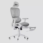Sedia Gaming Airflex2 in Rete con Poggiapiedi Bianca - Techni Sport: Inclinazione Sincronizzata, Capacità 125 Kg, Design Ergonomico