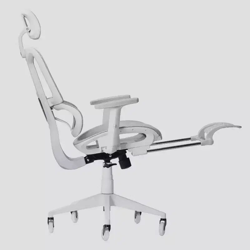 Sedia Gaming Airflex2 in Rete con Poggiapiedi Bianca - Techni Sport: Inclinazione Sincronizzata, Capacità 125 Kg, Design Ergonomico