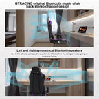 Sedia da gaming GTRACING con altoparlanti Bluetooth, sedia da ufficio in PU con schienale alto, viola