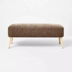 Corallina Upholstered Wooden Bench Natural Wood/Dark Brown - Threshold™ designed with Studio McGee
