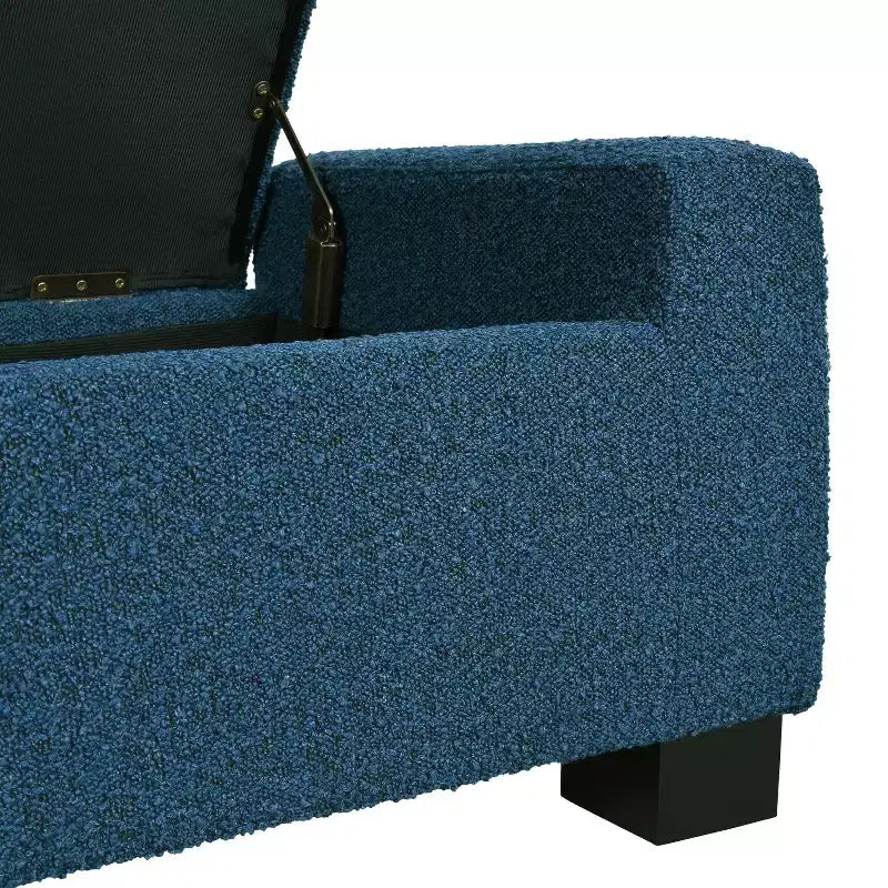 Christopher Knight Home Silas Indoor Upholstered Modern Storage Ottoman Blue