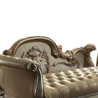 Acme Furniture Dresden Bench Bone Synthetic Leather/Gold Patina