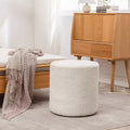 Kinwell 18" Pouf Ottoman White