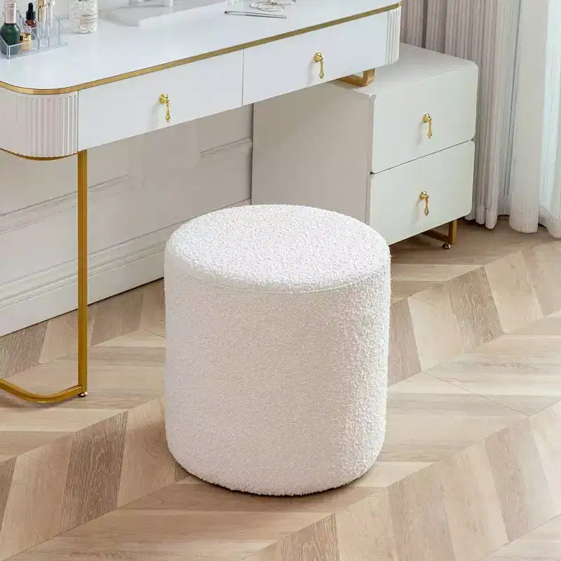 Pouf Contenitore Ottomano Kinwell 18", Bianco