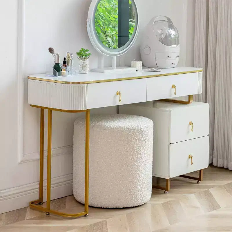 Pouf Contenitore Ottomano Kinwell 18", Bianco