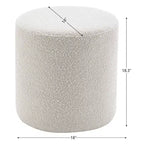 Pouf Contenitore Ottomano Kinwell 18", Bianco