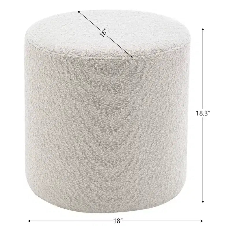 Pouf Contenitore Ottomano Kinwell 18", Bianco