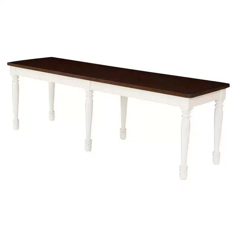 Shelby Dining Bench White - Crosley: Traditional Hardwood, Antique Finish, 2-Seater, Solid Rectangle, 300 lbs Capacity