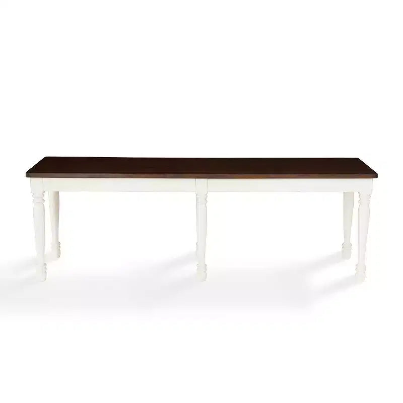 Shelby Dining Bench White - Crosley: Traditional Hardwood, Antique Finish, 2-Seater, Solid Rectangle, 300 lbs Capacity