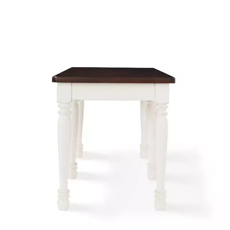 Shelby Dining Bench White - Crosley: Traditional Hardwood, Antique Finish, 2-Seater, Solid Rectangle, 300 lbs Capacity
