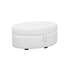 Linon Suranne Oval Storage Ottoman Natural