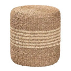 bali & pari Wickham Seagrass Ottoman Footstool Natural Brown